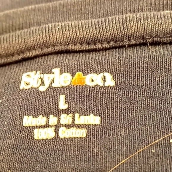 𝅺Style & Co Lg Round Neckline 3/4 Inch Sleeves Silver Stud Detail on Front - Picture 4 of 6